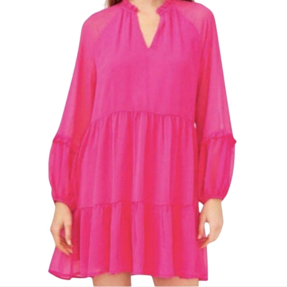 Vince Camuto Women's Pink Long Puffy Sleeve Dress Size Small NWT